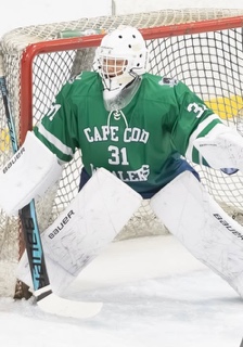 Dante Cusanno in net for the Cape Cod Whalers, #31